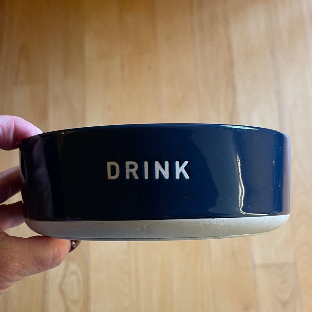 Deep Blue Ceramic Pet Bowl perfect condition